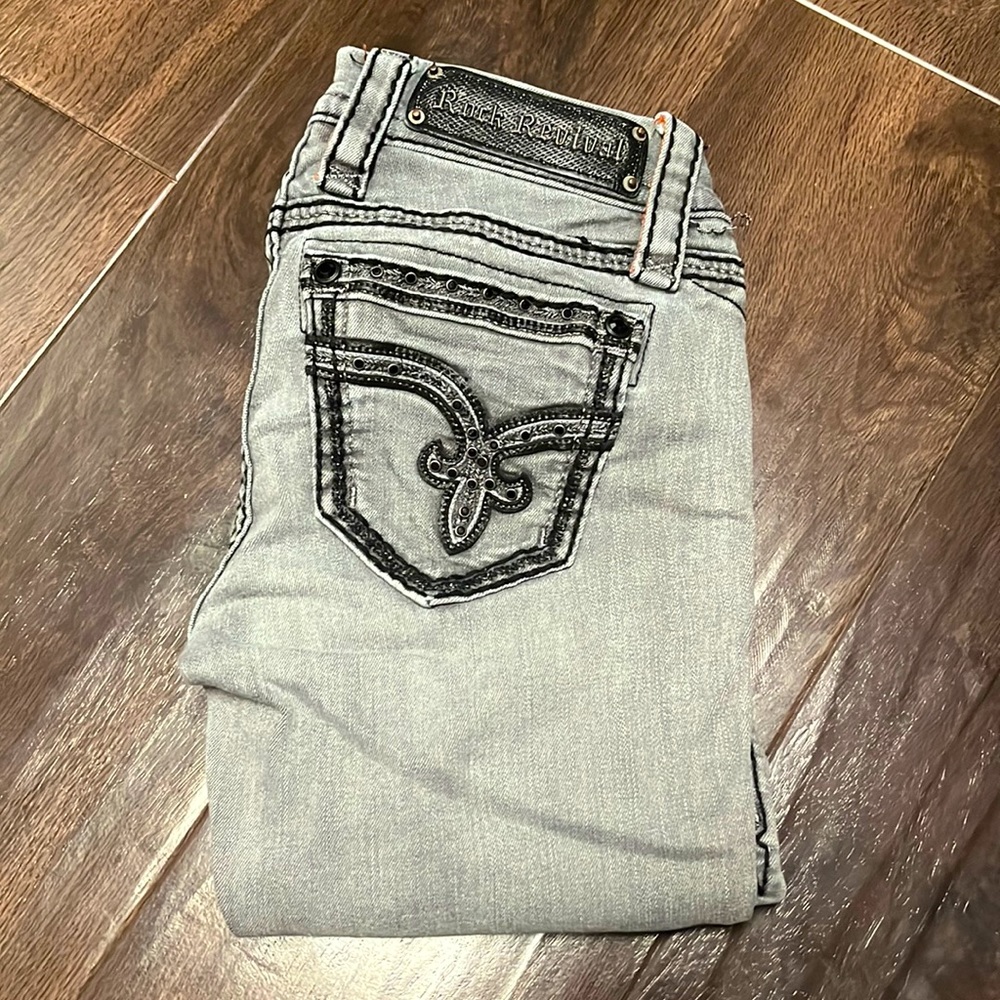 Grey/Black Rock Revival Skinny Jeans
